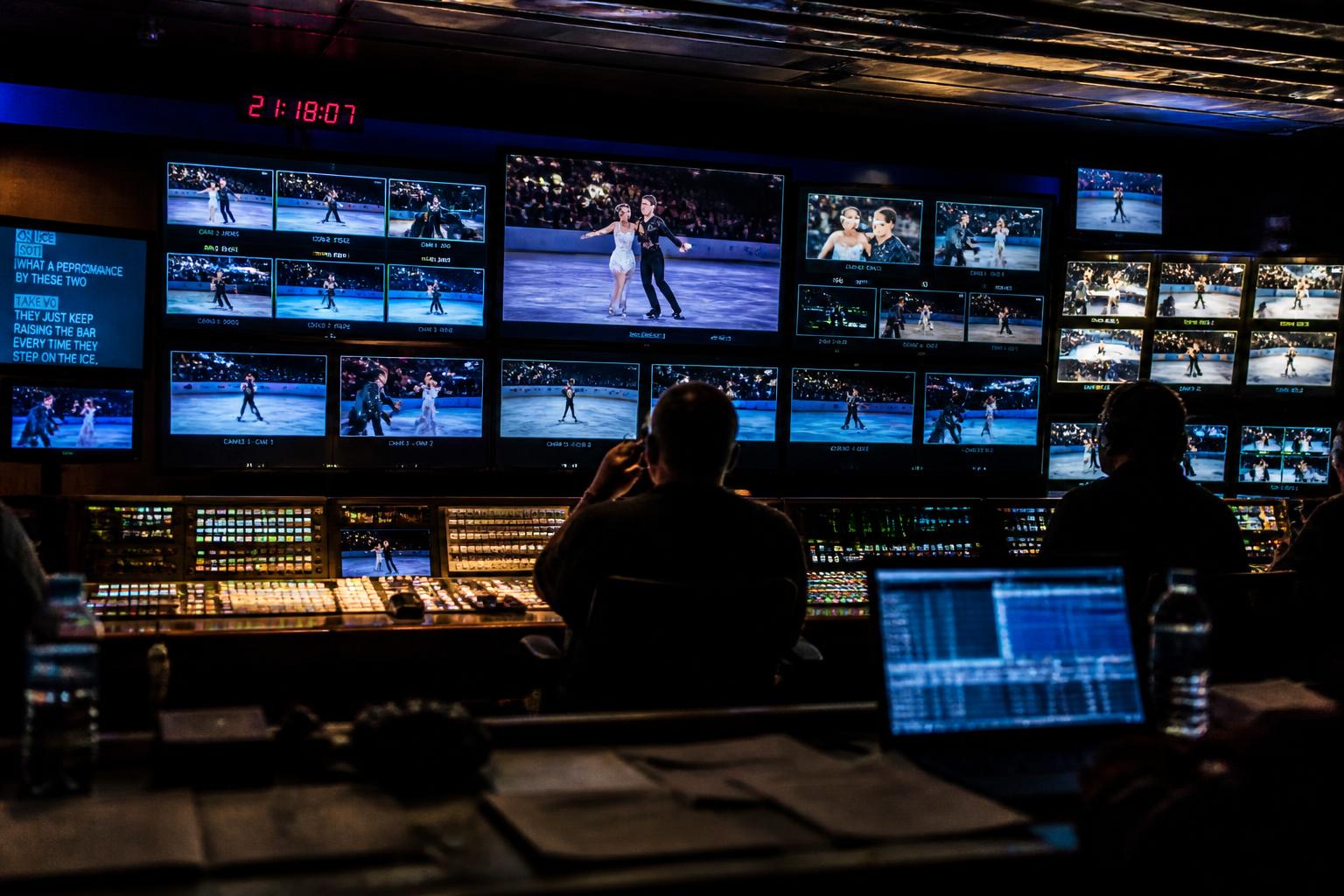 Regia televisiva durante uno spettacolo Movie On Ice